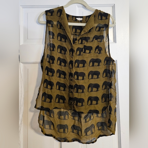 One Earth Tops - Sleeveless Elephant Blouse